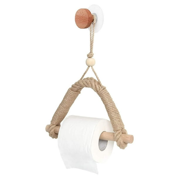 Portarrollos y dispensador de papel higiénico, cesta de papel higiénico  tejida hecha a mano de arce con capacidad para 4 rollos, 16.5 pulgadas de  alto