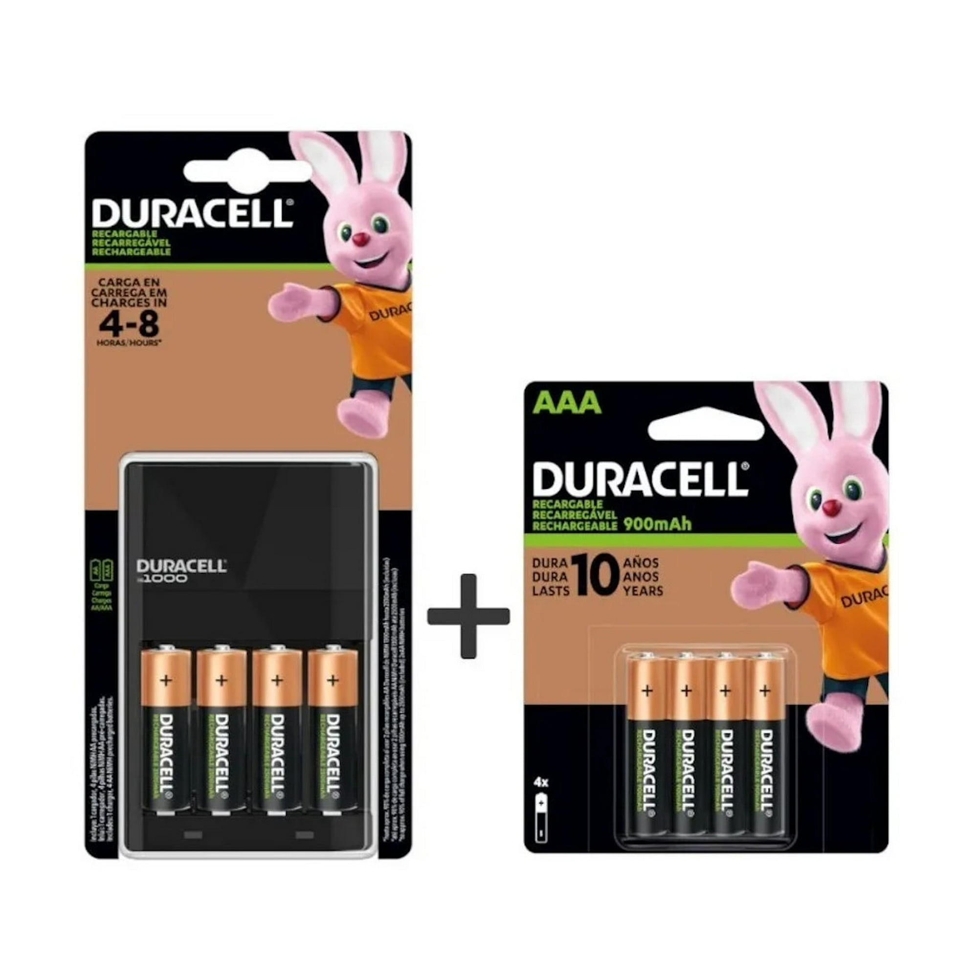 DURACELL - Cargador premium pilas recargables, carga extra rápida  compatible con baterías DURACELL AA y AAA NiMH, incluye 1 cargador + 4 pilas  AA recargables (pre-cargadas) : .com.mx: Salud y Cuidado Personal