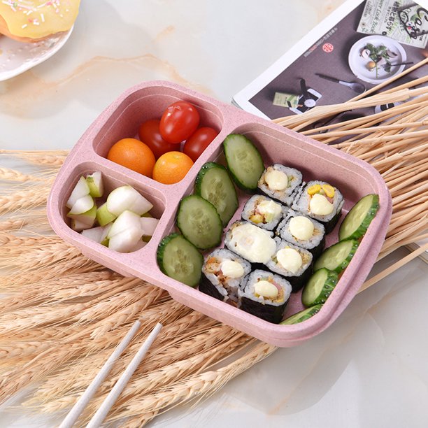 MaMix Paquete de 4 recipientes de aperitivos para niños, caja de aperitivos  Bento de 4 compartimentos, recipientes de aperitivos para adultos/niños