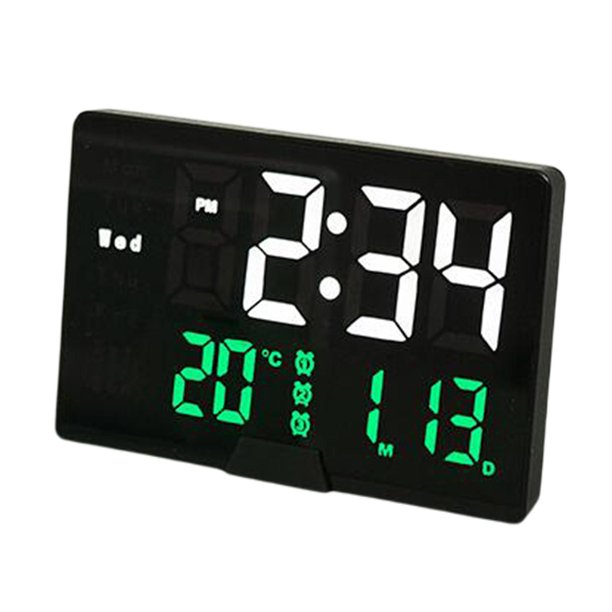 Reloj despertador digital moderno Temperatura Espejo LED Reloj para Negro  BLESIY Despertador digital