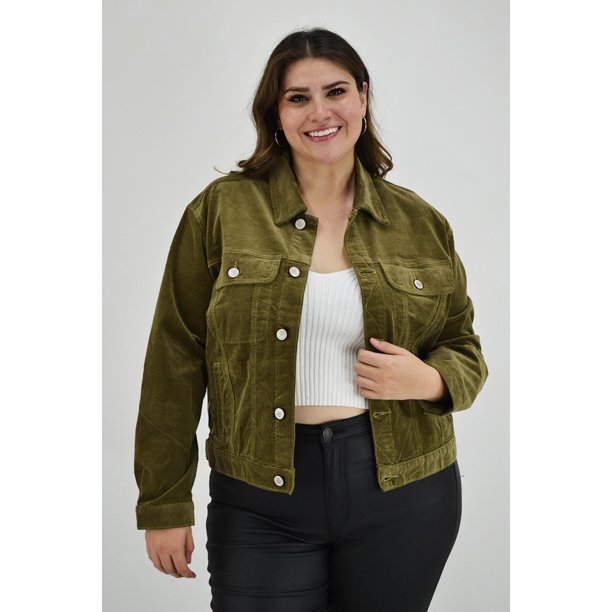  Chaqueta tipo chamarra para mujer, de talla grande, casual, de  manga larga, de pana con botones, blusa tipo túnica para llevar con  leggings, B Verde militar : Ropa, Zapatos y Joyería