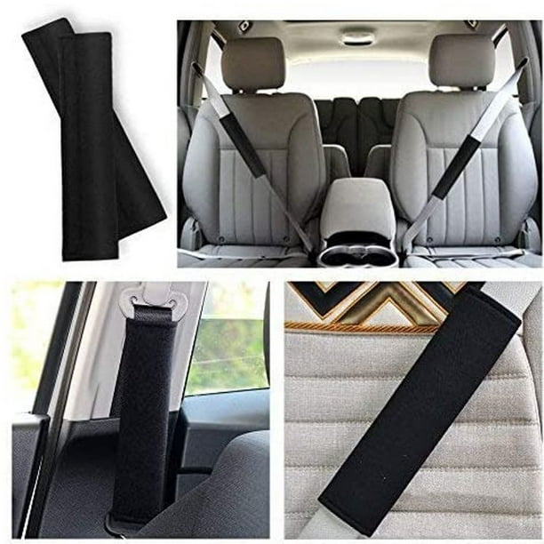Cojín protector para cinturón de seguridad de coche, cojín extraíble para  cinturón de seguridad para adultos y niños, protege el cuello y los hombros  (negro 2 unidades) JM