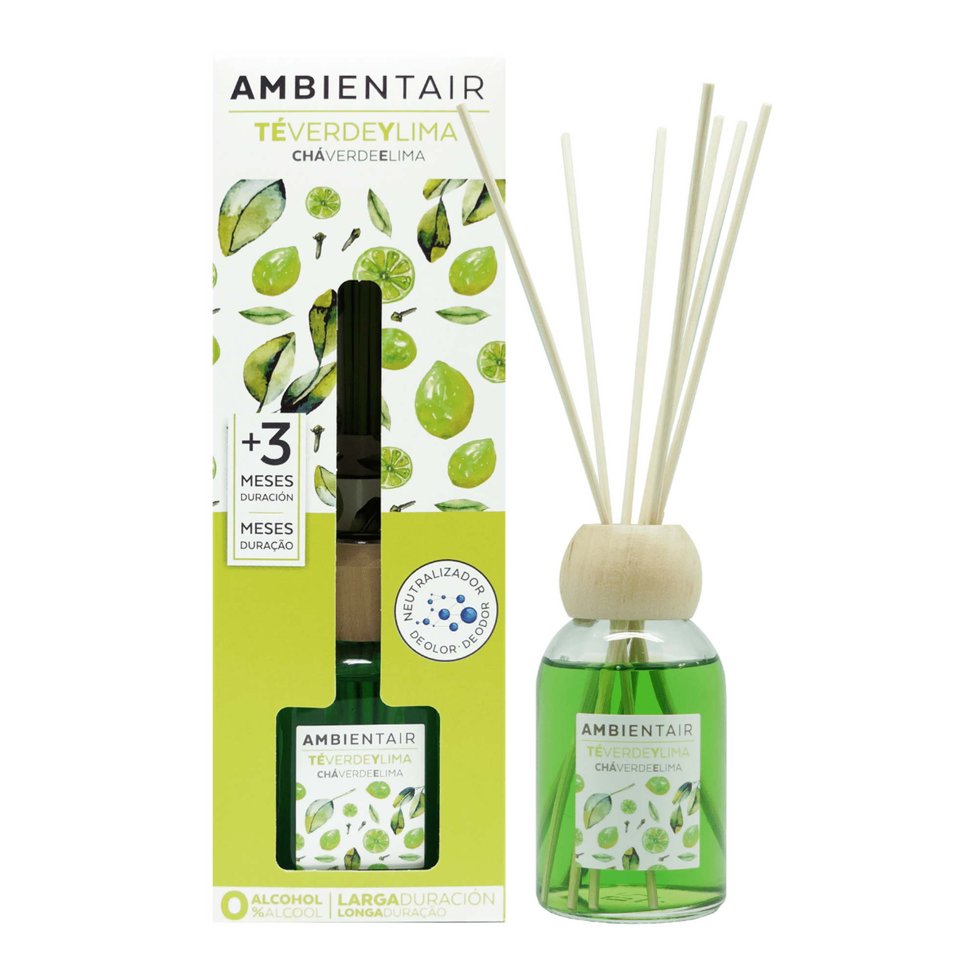Aromatizante de varillas Ambientair Té verde y Lima 100ml +3 meses de ...