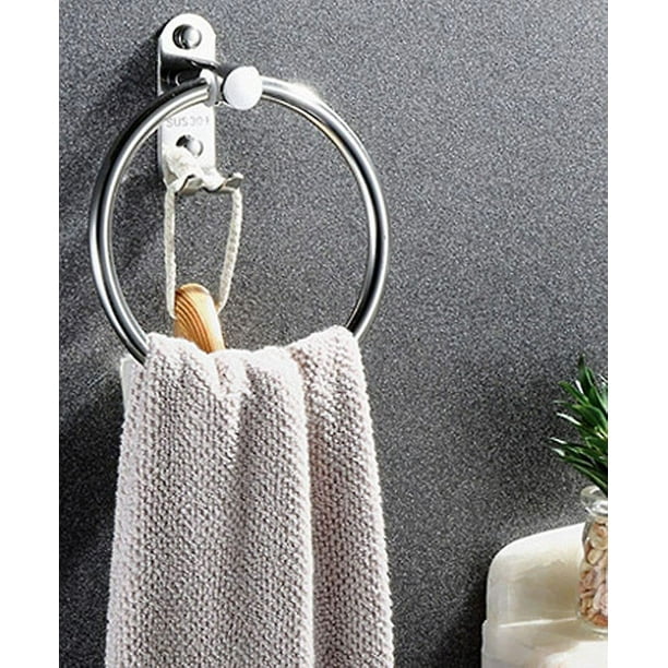 Cabilock 2 piezas de anillo de toalla de mano para montaje en pared,  toallero de baño, toallero de mano, barra de toalla individual, ventosa de