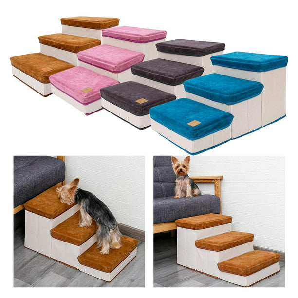 Escaleras para perros para cama de tela de muebles / Escalones para perros  Velour con funda extraíble / Escaleras para perros para sofá -  México