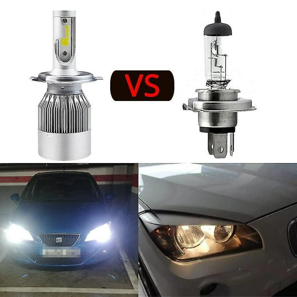 Bombillas LED H7 para faros delanteros, 1 par de bombillas LED H7 de 36 W  8000 lm para faros delanteros de coche, 6000 K (plateado)