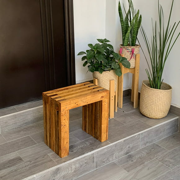banca para jardín para interior o exterior individual estilo vintage de madera durable d4 moderno
