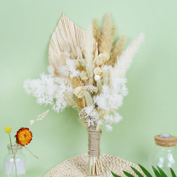  Decoración seca para jarrones de flores secas, 30 piezas, ramo  de flores, ramas bohemias, decoración del hogar, flores blancas : Hogar y  Cocina