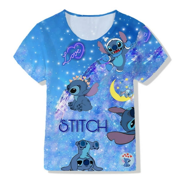 Camiseta Kawaii Disney Lilo Stitch, camisetas de verano para mujer,  camisetas con estampado gráfico Gao Jinjia LED