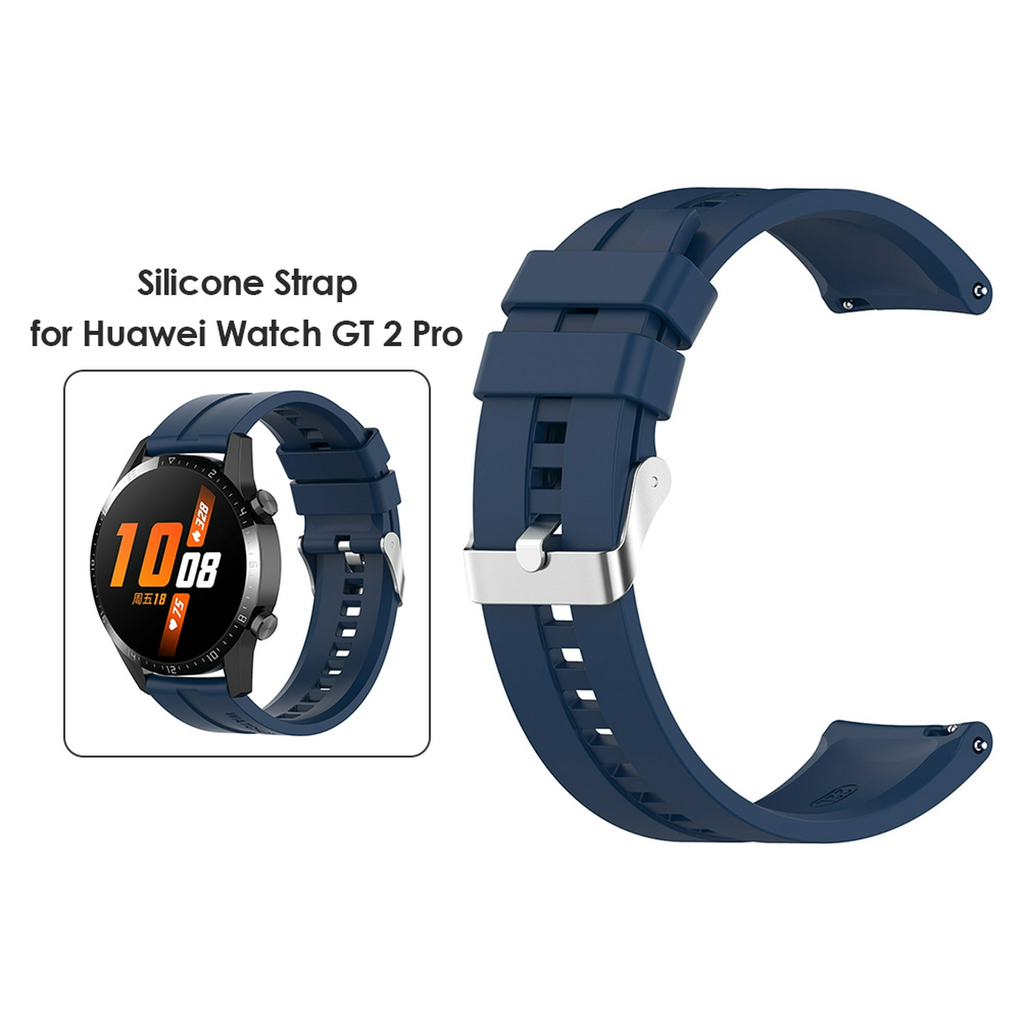 Kuymtek Correa de repuesto de correa de silicona para correa de reloj  Huawei Watch GT 2 Pro (negro)
