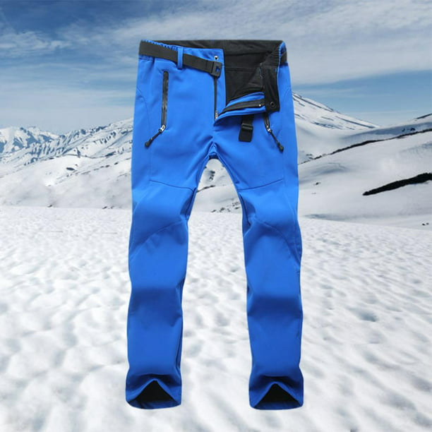 Comprar Pantalones de senderismo para hombre, pantalones impermeables al  aire libre de concha suave de invierno, pantalones gruesos y cálidos