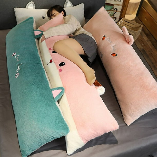 Almohada de abrazo de 40/60/100/150cm de largo con relleno de perro de  Anime/conejo/hámster/cojín de cuerpo de gato decoración de cama para uso  doméstico zhangyuxiang LED