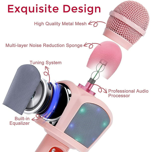 Micrófono Karaoke Bluetooth, Microfono Inalámbrico Karaoke Niña