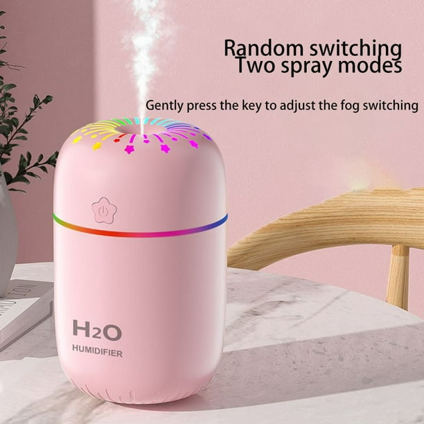 Mini portátil USB ultrasónico humidificador de aire Aroma Difusor de aceite  esencial (rosa)