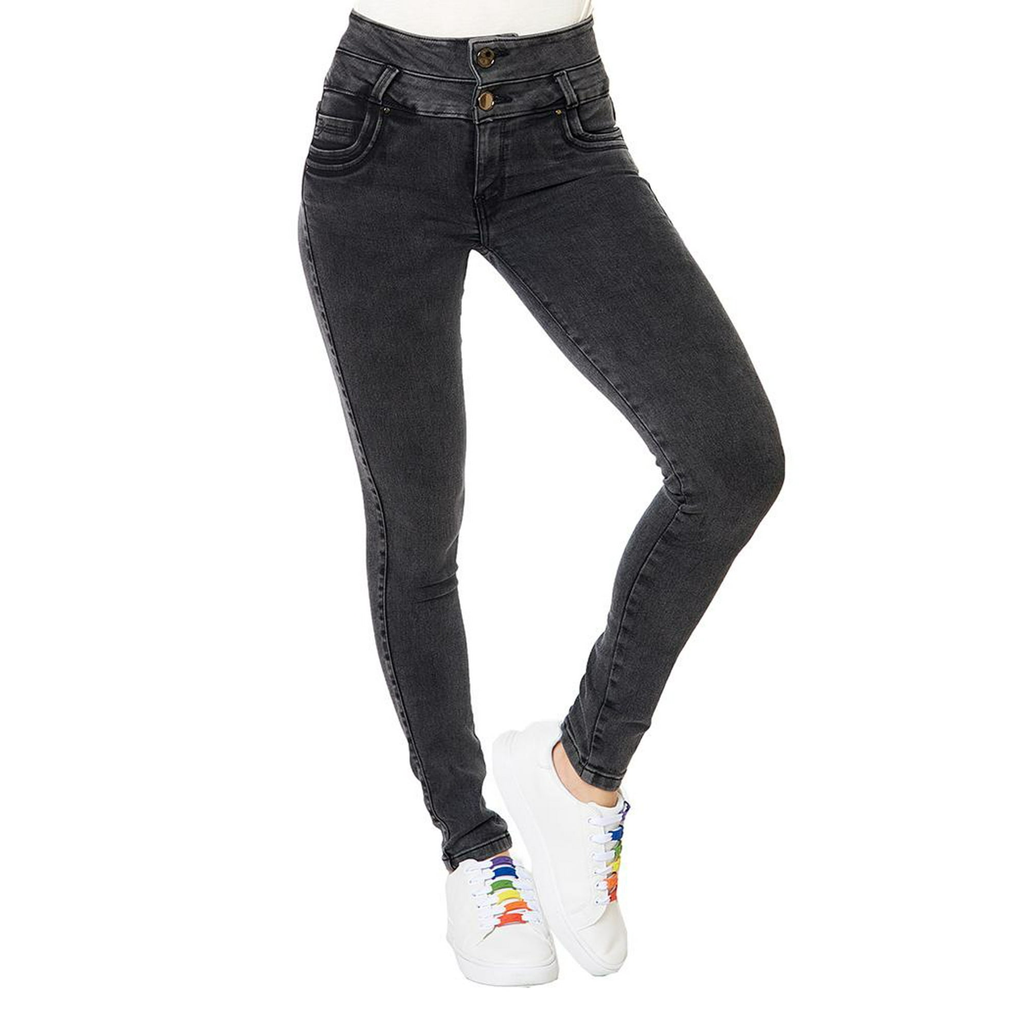 Pantalón Dama Mujer Jeans Básico Skinny Negro Casual Comodo negro 5  Incógnita 110050