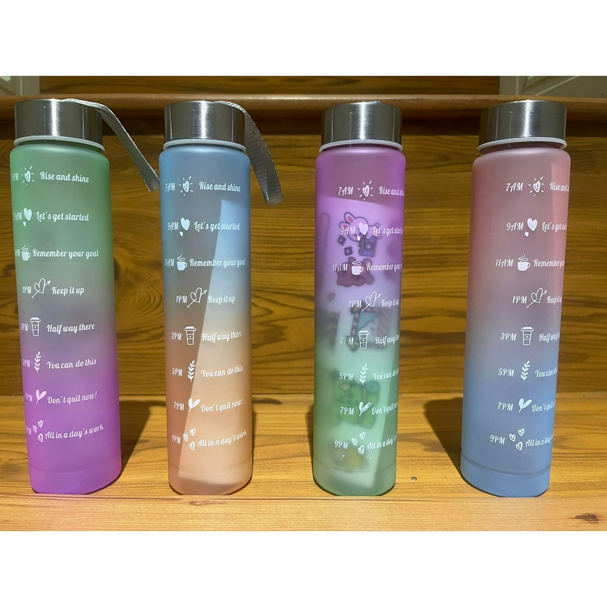 Botella de agua Gym Squeeze con pegatinas portátiles de 2L y 900ml y 300ml  Deng Xun unisex