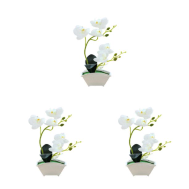 Orquídeas artificiales con jarrón para decoración del hogar, falaenopsis  bonsái, plantas falsas, arreglo floral, hogar, oficina, fiesta, centro de