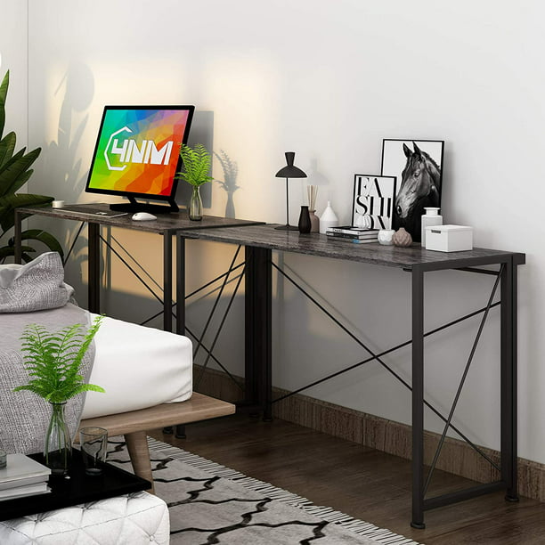 Estantería de escritorio de oficina ajustable de 2 niveles, estantería de  escritorio para escritorio de computadora, soporte de impresora de madera y