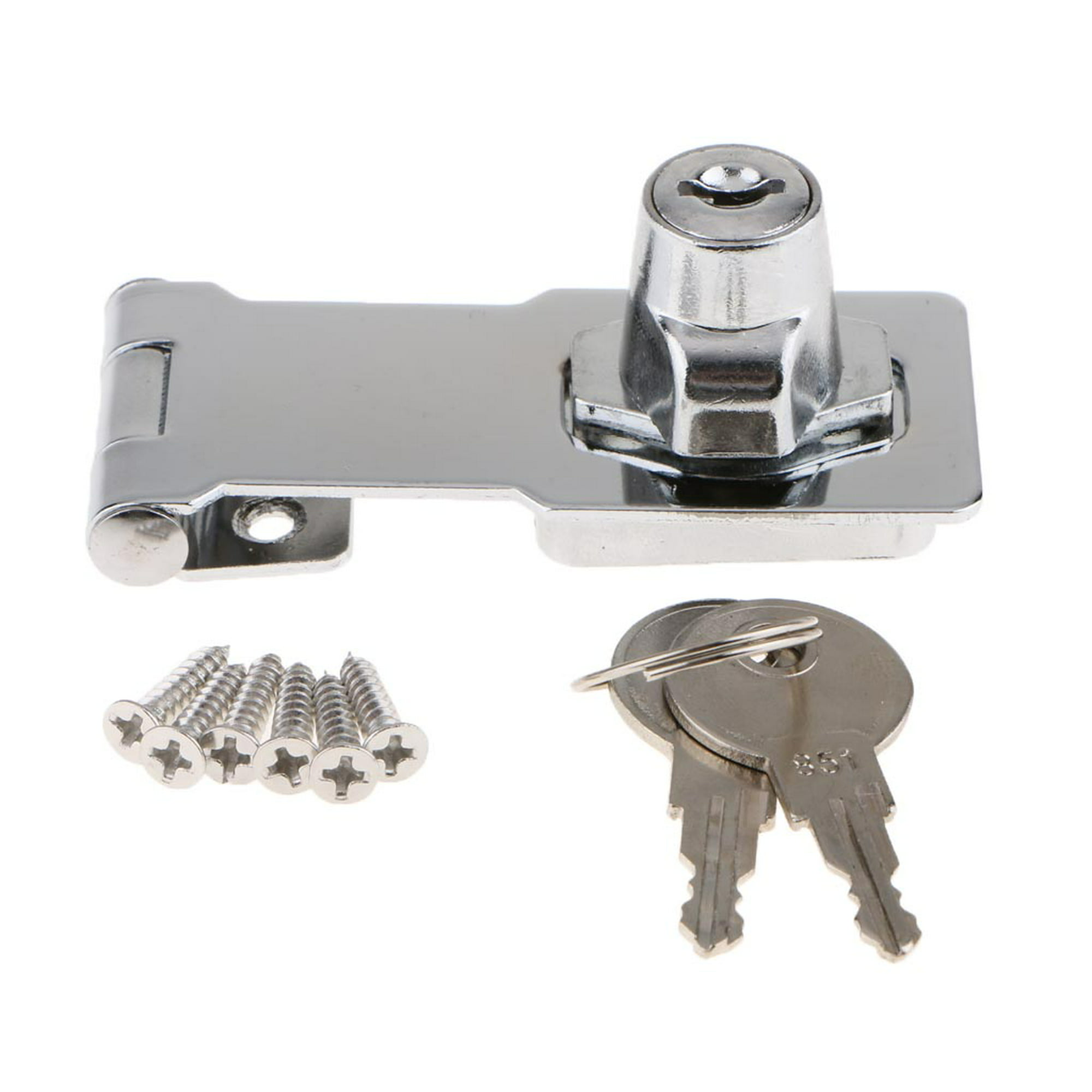 Paquete de 2 cerrojos con llave, cerrojo de bloqueo de puerta de 2.5  pulgadas con llave, perilla giratoria de aleación de zinc para cajones,  buzón y
