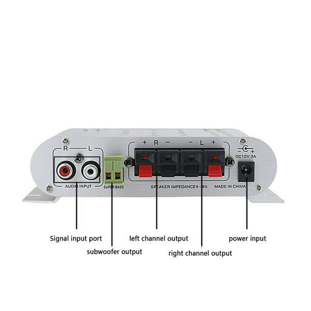 Mini amplificador de audio estéreo de para el vehículo del coche del  teléfono de TV del Soledad Amplificador de audio estéreo de alta fidelidad
