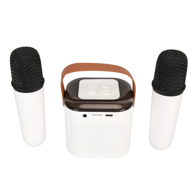 Máquina de Karaoke con 2 Micrófonos Inalámbricos Altavoz Retro Portátil  Luces de Fiesta RGB Estéreo de Alta Fidelidad BT 53 Juego de Mini Máquina  de Karaoke para