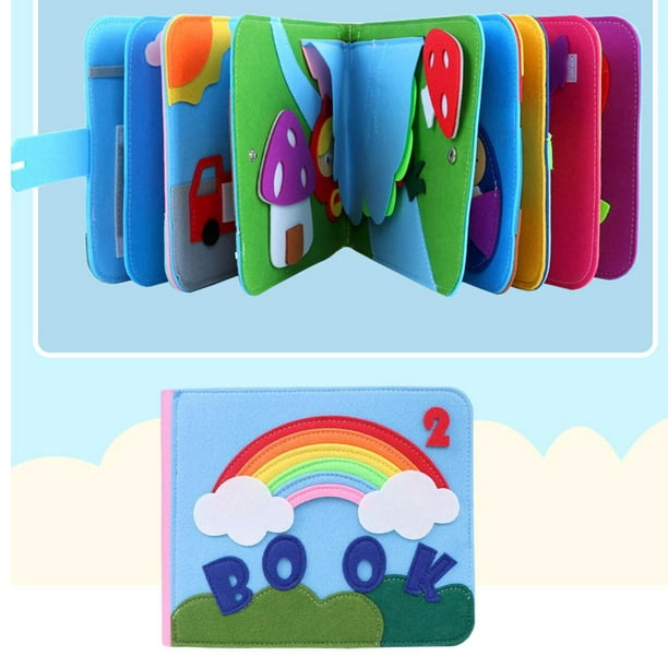 QUIET BOOK para niños - Libro interactivo de fieltro ocupado - Libros  silenciosos Montessori para niños pequeños - Libro de actividades  silencioso de