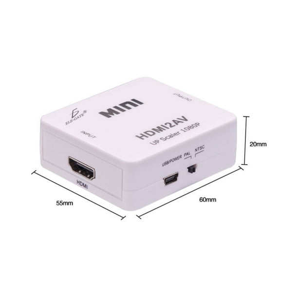Convertidor Adaptador Portátil Av To Hdmi 720p 1080p Video (RCA TO HDMI) -  ELE-GATE