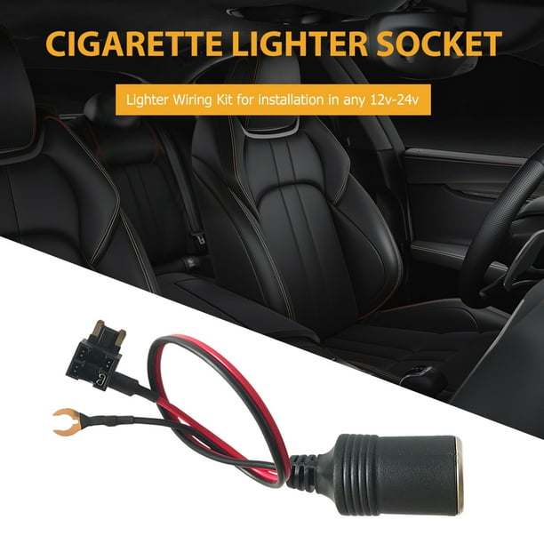 Cable del cargador del encendedor de cigarrillos del coche Enchufe hembra  Portafusibles automático ( Likrtyny Accesorios para autos y motos