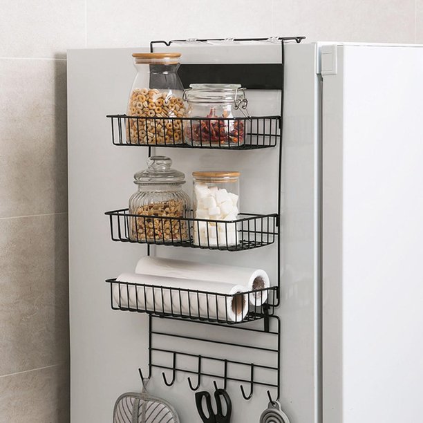  ChezMax Organizador de despensa de 9 niveles sobre la puerta,  cestas ajustables, estante de especias colgante para puerta, estante de  almacenamiento de latas de metal resistente, ahorro de espacio para cocina