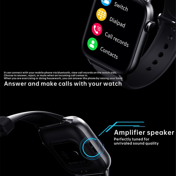 Smartwatch Reloj Inteligente DT35 Llamada Bluetooth Compatible Android IOS  Color Negro