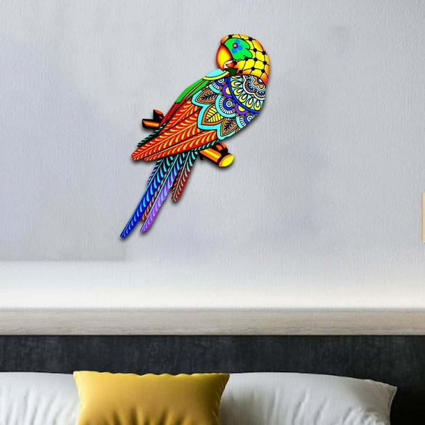 Hierro Pájaros coloridos Modelo de pájaro Arte decorativo Artesanía Jardín,  Estatua, Escultura Pájaro de de la pared Decoración para valla amarillo a  la izquierda BLESIY Mural