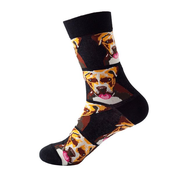 Calcetines de algodón con dibujos de animales para hombre, medias de tubo  medio con diseños colorido BANYUO