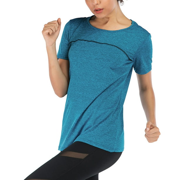 Paquete de 3 a 4 camisetas de manga larga para mujer que absorben la  humedad, camisetas de manga larga de compresión al aire libre para correr y