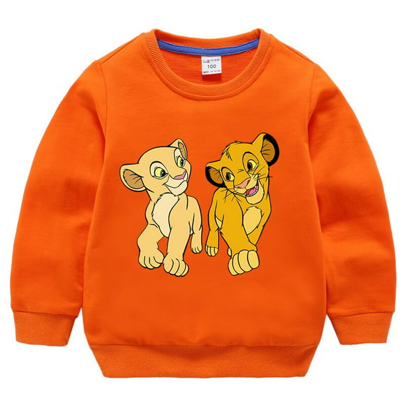 the king lion simba cartoon printed autumn kids clothes disney sweatshirts teenagers boys pullover o gao jinjia led