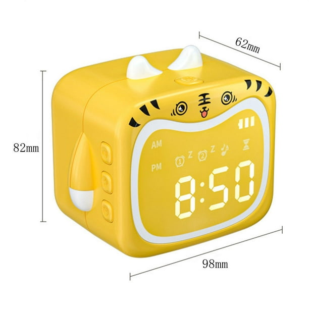 Radio despertador para dormitorio, radio digital pequeña con luz nocturna  de 8 colores y pantalla, puertos USB, atenuador, temporizador, máquina de
