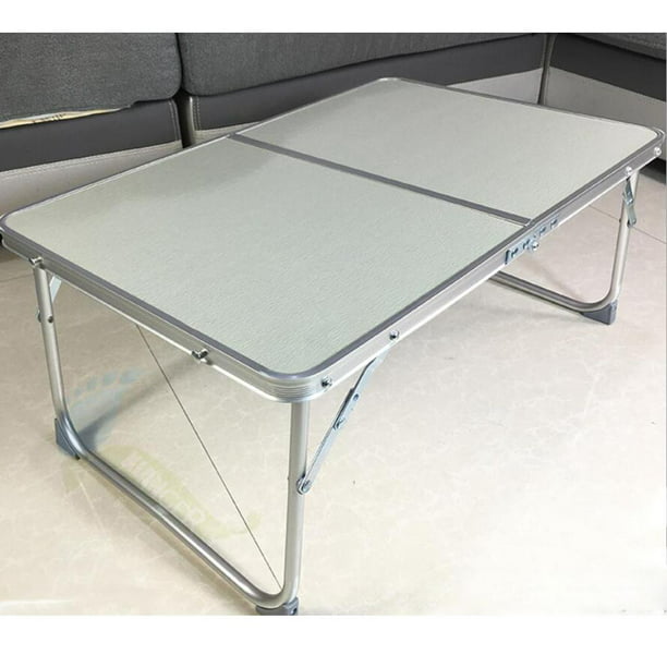 Mesa de camping plegable portátil de picnic de 3 pies, mesa plegable ligera  para exteriores, patas de aluminio con asa, mesa de playa de 3 pliegues