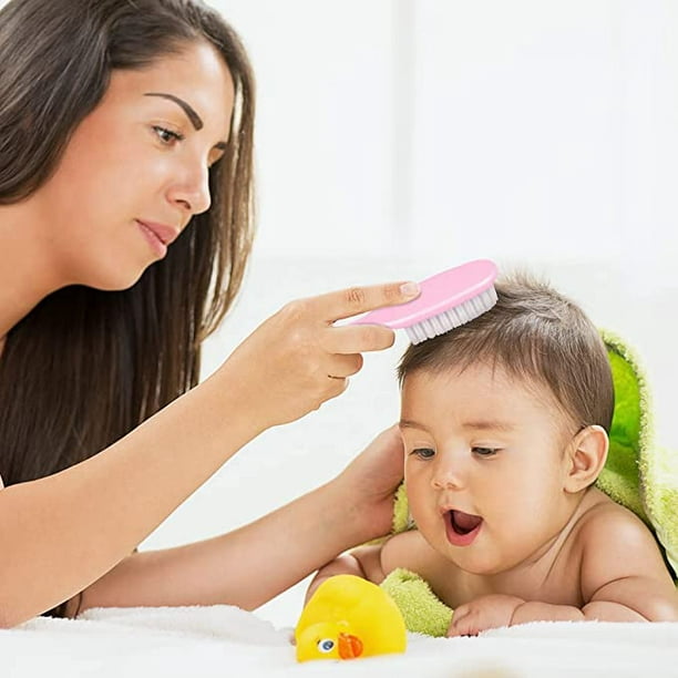 Cepillo de silicona suave para lavado de cabello de bebé, cepillo