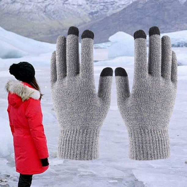 1 par de guantes de invierno para mujer con pantalla táctil, guantes de  terciopelo gruesos y cálidos, guantes térmicos para conducir y esquiar,  guantes a prueba de viento, Moda de Mujer