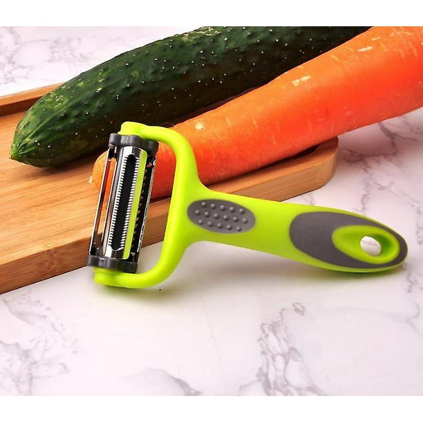 Pelador multifuncional de verduras – 3 en 1 en forma de Y pelador de frutas  y verduras con cuchillas dentadas de juliana, utensilios de cocina