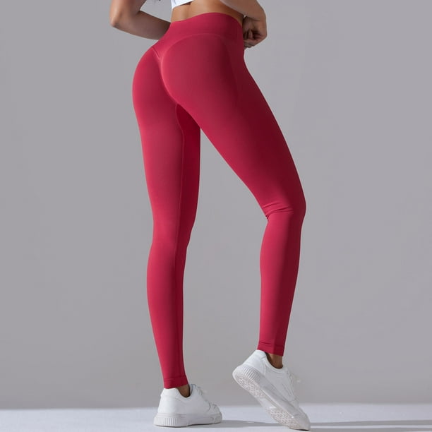 Gibobby Pantalon yoga mujer Pantalones ajustados de color melocotón para  levantamiento de cadera para mujer(Morado,G)