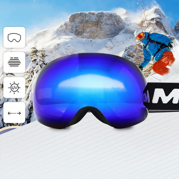 Gafas de esquí de doble capa para hombre, lentes de invierno para