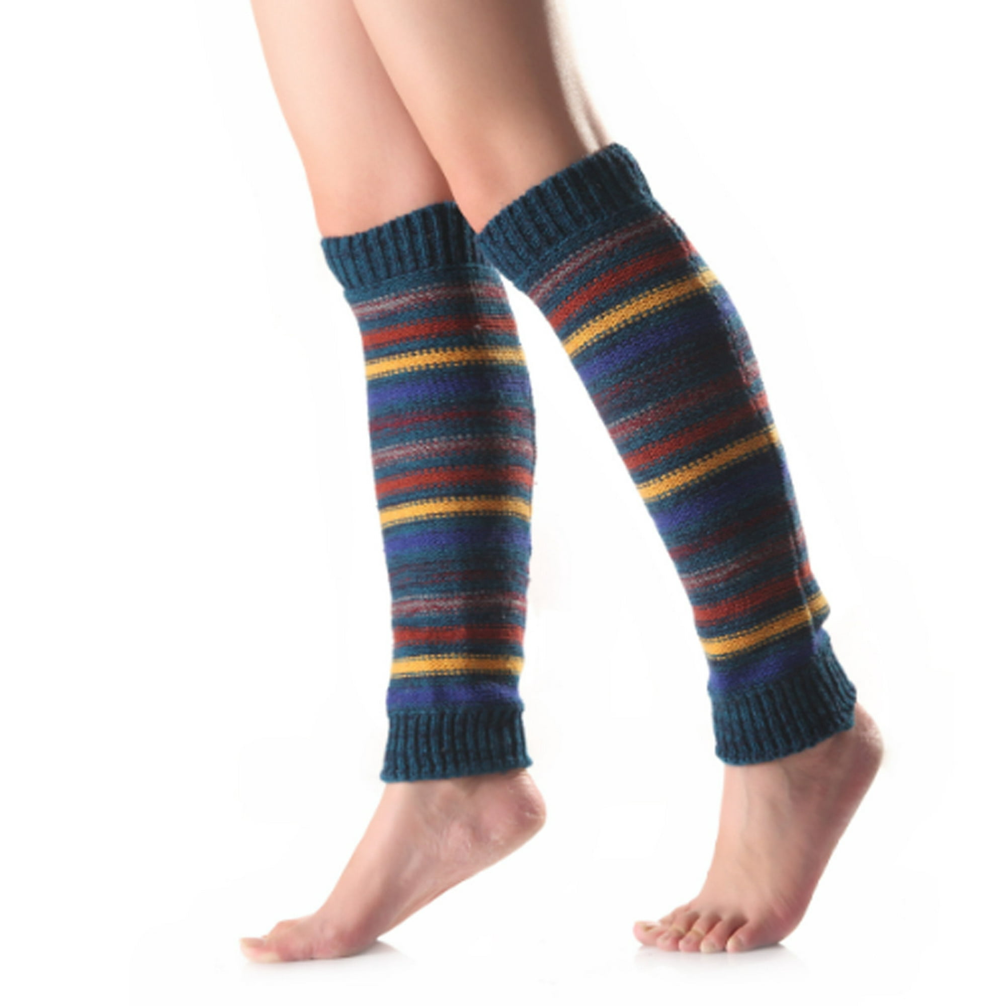 3 pares de calcetines de invierno para mujer, por encima de la rodilla, sin  pies, calentadores de piernas de punto grueso, cálidos hasta los muslos
