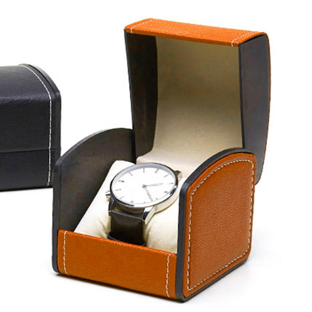 Estuche de almacenamiento de exhibición de caja de reloj: Hombre Relojes  Cajas Organizador 6 Ranuras Negro Pu