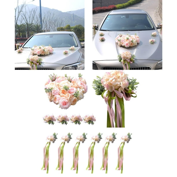 Simulación Boda Coche Flor Decoración Flores artificiales Nupcial
