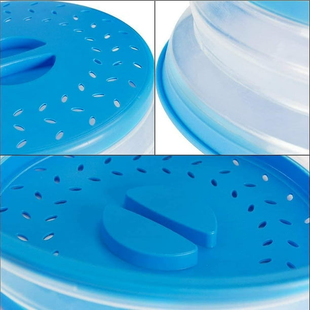 PlateTopper Tapa plegable para platos de alimentos para microondas,  protector contra salpicaduras de microondas con ventilación de vapor, sin  BPA y no