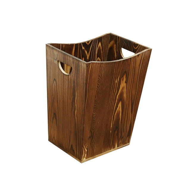  Bote de basura de madera moderno de 1 galón, madera natural de  10.488 pulgadas, contenedores de reciclaje de interiores, papelera o  papelera de reciclaje para el hogar, papeleras de reciclaje de