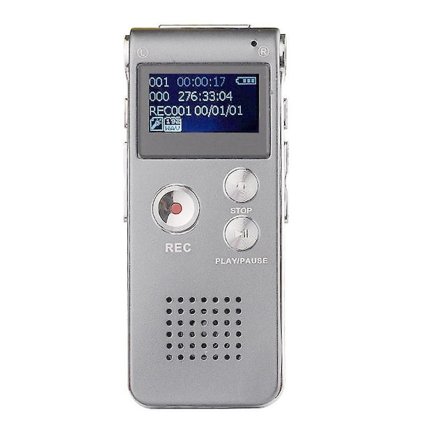 Grabadora de voz digital Grabadora de audio de 32 Gb Mini grabadora de  cinta portátil con reproducción USB Negro