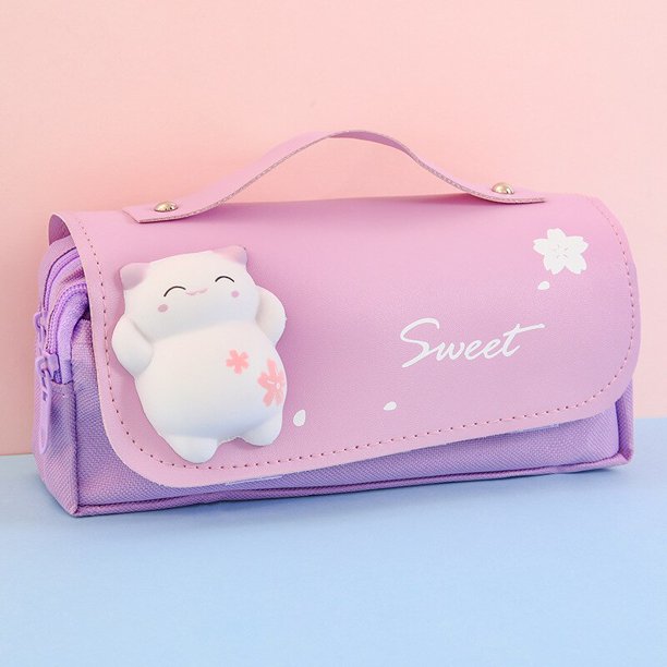 Útiles escolares Kawaii Papelería Escuela Estuches de lápices para niñas  Bolsas Plumas Lindo Papelería coreana Fundas Tienda de suministros Estética  hola suerte unisex