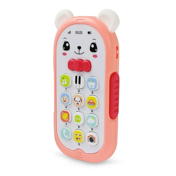 Juguete para teléfono de bebé con funciones de grabación y reproducción,  musical, interactivo y educativo para teléfono celular con 12 botones de  luz