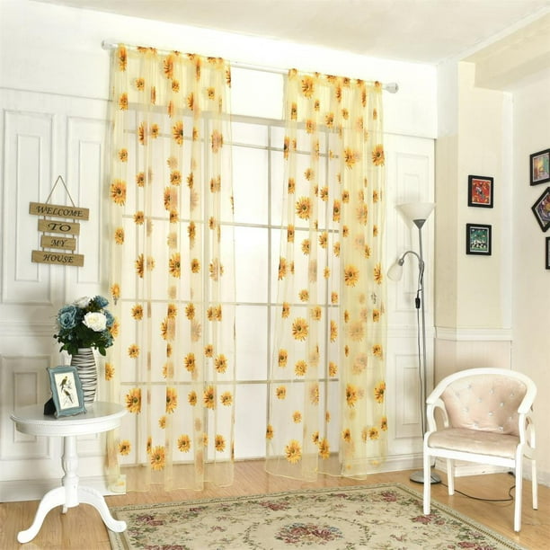  XISUNYA Cortinas de puerta para privacidad en la puerta, cortina  amarilla con ojales, cortina de ventana con ojales, temática de los años  50, 58, 70, diseño de lunares, estampado retro de